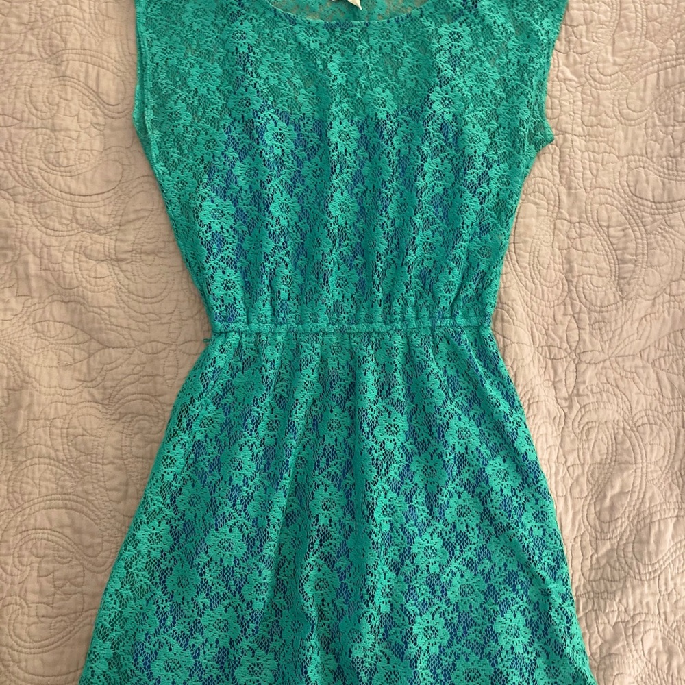 Speeckless Green & Blue Mini Dress